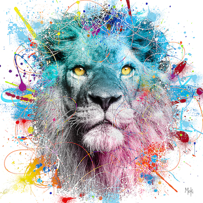 70cm x 70cm Lion Pop von Moki