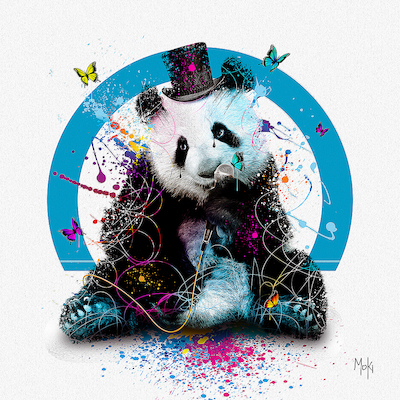 70cm x 70cm Panda chanteur von Moki