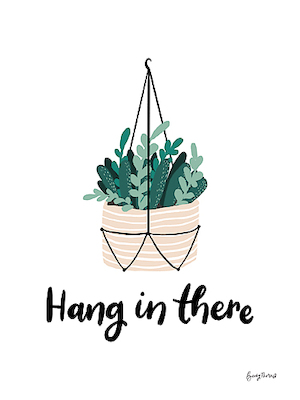 30cm x 40cm Hang in There von Becky Thorns