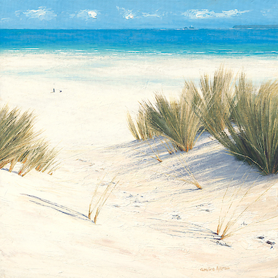 50cm x 50cm Footprints in the Sand von Caroline Atkinson