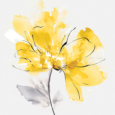 30cm x 30cm Tender Love I Yellow Version von Eva Watts