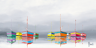 100cm x 50cm Les barques  von Frédéric Flanet