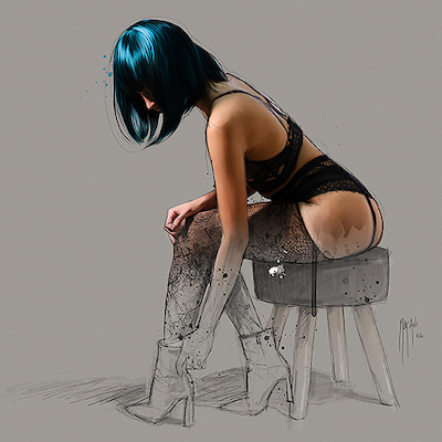 30cm x 30cm Les Coulisses du Crazy von Patrice Murciano