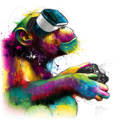 70cm x 70cm Homo Gamer von Patrice Murciano