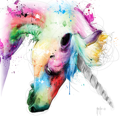 50cm x 50cm Licorne von Patrice Murciano