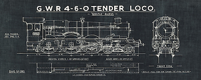 Array Train Blueprints III Black von Wild Apple Portfolio