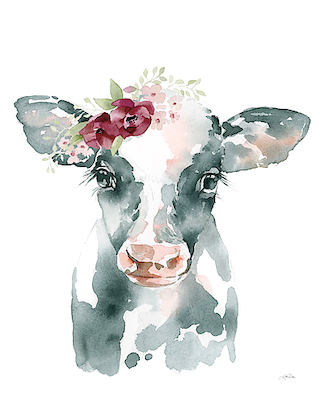 Array Floral Cow von Katrina Pete