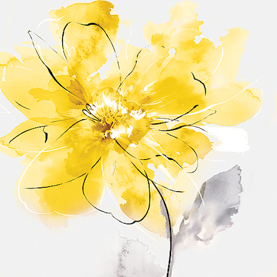 100cm x 100cm Tender Love II Yellow Version von Eva Watts