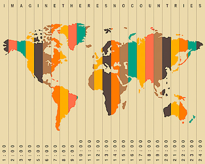 Array Time Zones Beige von Jazzberry Blue