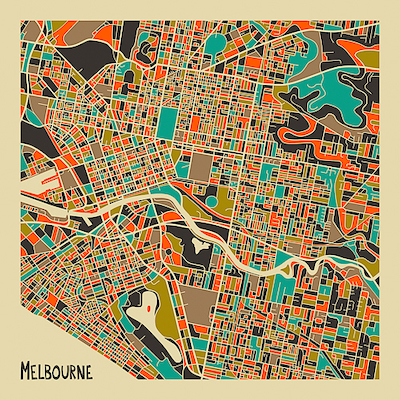 100cm x 100cm Melbourne von Jazzberry Blue