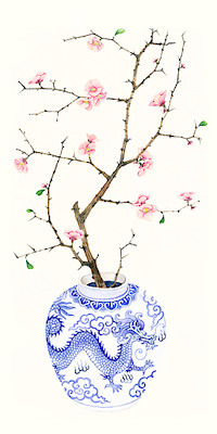 Array Blue Porcelain Cherry Blossom von Gabby Malpas