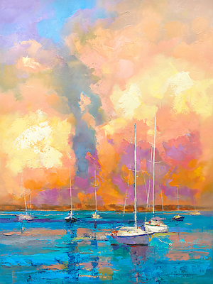 45cm x 60cm Evening on the Bay von Kasia Bruniany