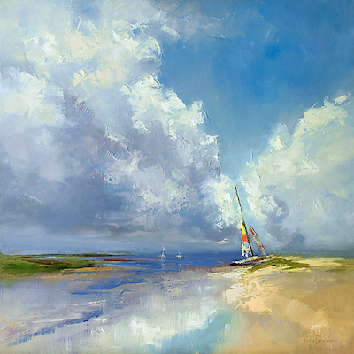 Array Sailboat on a Sandy Beach von Kasia Bruniany