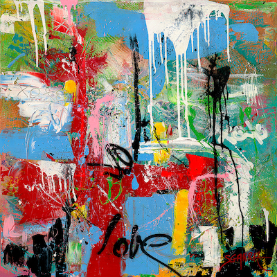 100cm x 100cm Abstrait III von Robert Sgarra