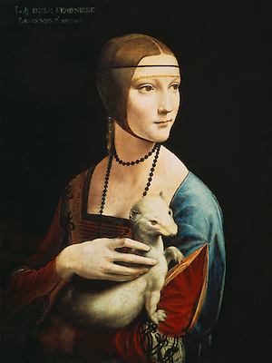 75cm x 100cm Die Dame mit dem Hermelin von Leonardo Da Vinci