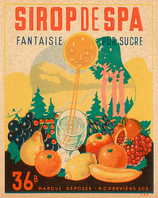 Array Sirop da Spa von Vintage Booze Labels