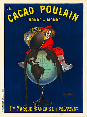 cm x cm Le cacao Poulain inonde le monde, 1911 von Leonetto Cappiello