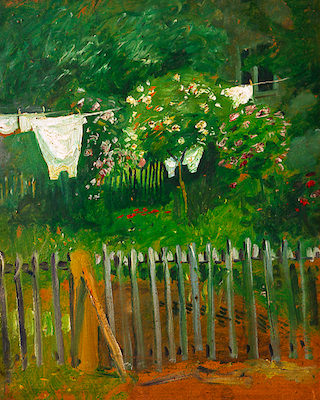 Array Wäsche im Garten in Kandern von August Macke