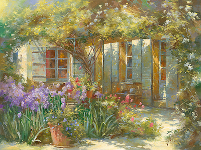 Array Jardin aux iris von Johan Messely
