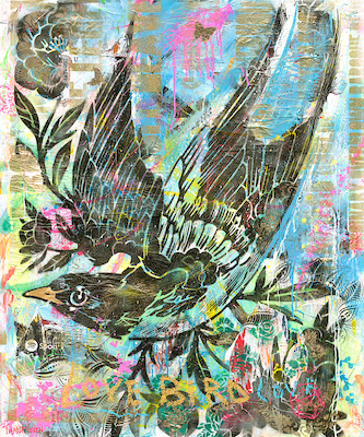 100cm x 120cm Birds of Love II von Nick Twaalfhoven