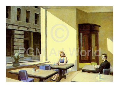 40cm x 30cm Sunlight in a Cafeteria von Edward  Hopper