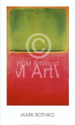 96cm x 58cm Green Red on Orange, MKR-686 von Mark             Rothko