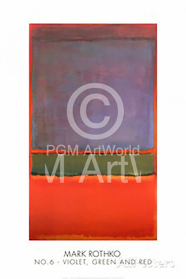 61cm x 91cm No. 6 (Violet, Green & Red),MKR-902 von Mark             Rothko