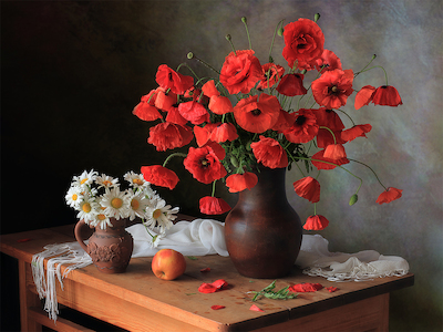 100cm x 75cm With summer bouquets von Tatyana Skorokhod