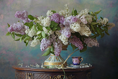 Array Still life with lilac flowers von Andrey Morozov