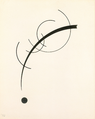 Array Freie Kurve auf den Punkt von Wassily Kandinsky