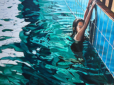 100cm x 75cm Pool 6 von Brigitte Yoshiko Pruchnow