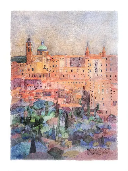30cm x 40cm Urbino, Palazzo Ducale, Marche von Ralf Westphal