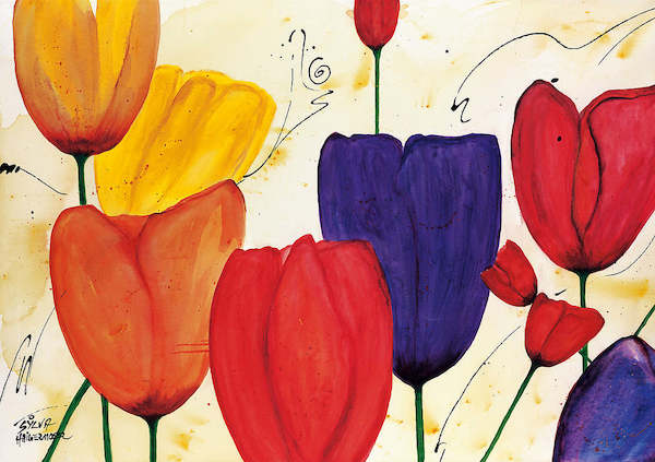 100cm x 70cm Tulpenspiel von Sylvia Haigermoser