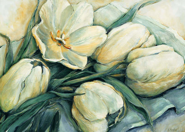 120cm x 90cm Tender Tulips von Elisabeth Krobs