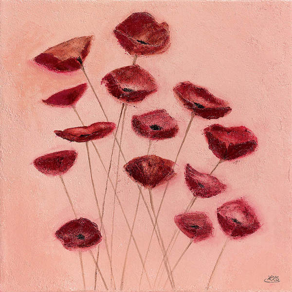 50cm x 50cm Poppy Song von Erika Heinemann