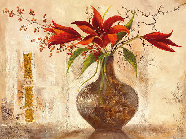 80cm x 60cm Red Lilies von ANNA