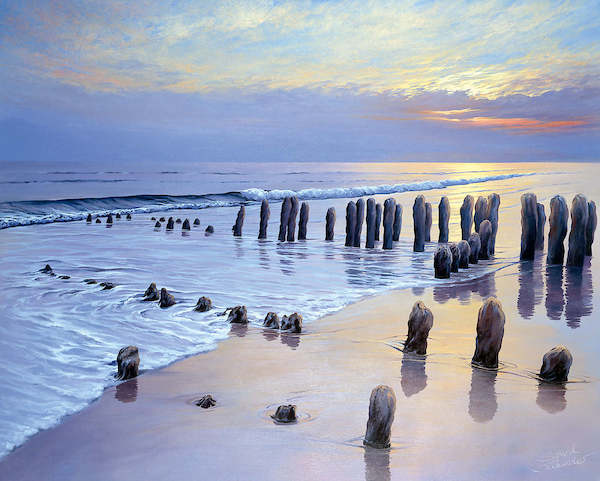 150cm x 120cm Sunset at Ostsee Coast I von Sigurd Schneider