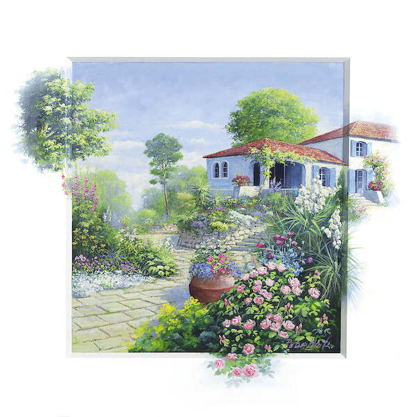 60cm x 60cm Italian garden I von Peter Motz