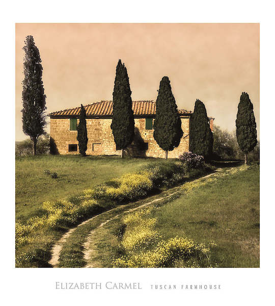 45cm x 50cm Tuscan Farmhouse von Elisabeth Carmel