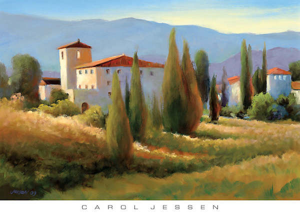 91cm x 66cm Blue Shadow in Tuscany I von Carol Jessen