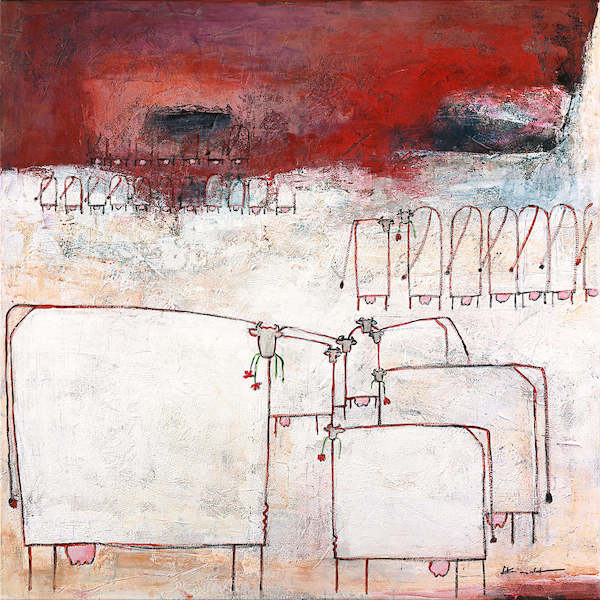 70cm x 70cm Lunch von Marianne Kindt