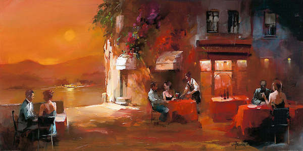 100cm x 50cm Dinner for two I von Willem Haenraets