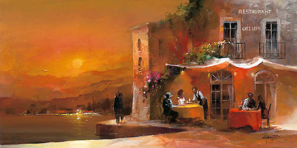 100cm x 50cm Dinner for two II von Willem Haenraets