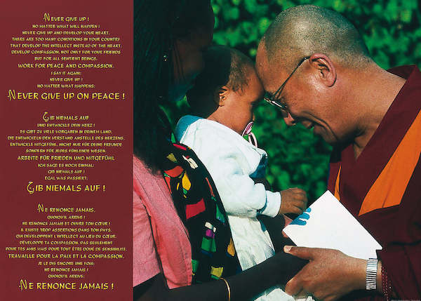 70cm x 50cm Dalai Lama with Child von Johannes Frischknecht