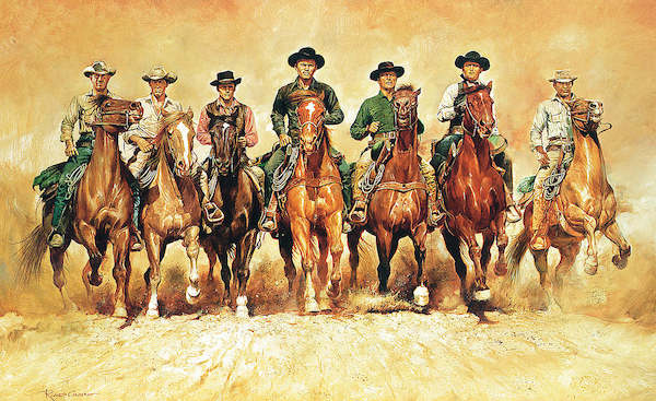 100cm x 61cm The magnificent Seven von Renato Casaro