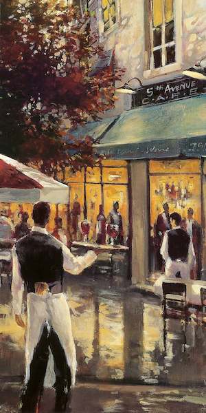 40cm x 80cm 5th Ave Cafe von Brent Heighton