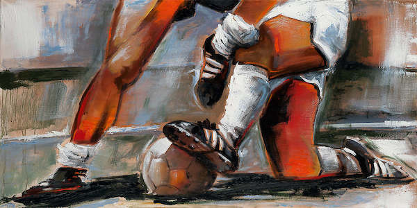 100cm x 50cm Fussball III von Reza Abolfazli