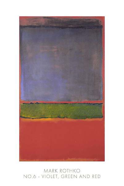 61cm x 91cm No. 6 (Violet, Green & Red),MKR-902 von Mark Rothko