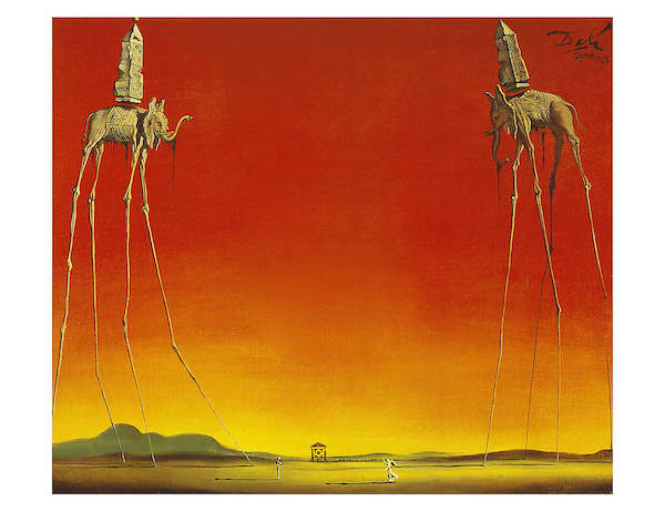 80cm x 60cm Les Elephants von Salvador Dali