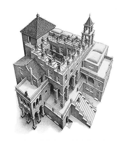 50cm x 70cm Treppauf und Treppab von M.C. Escher